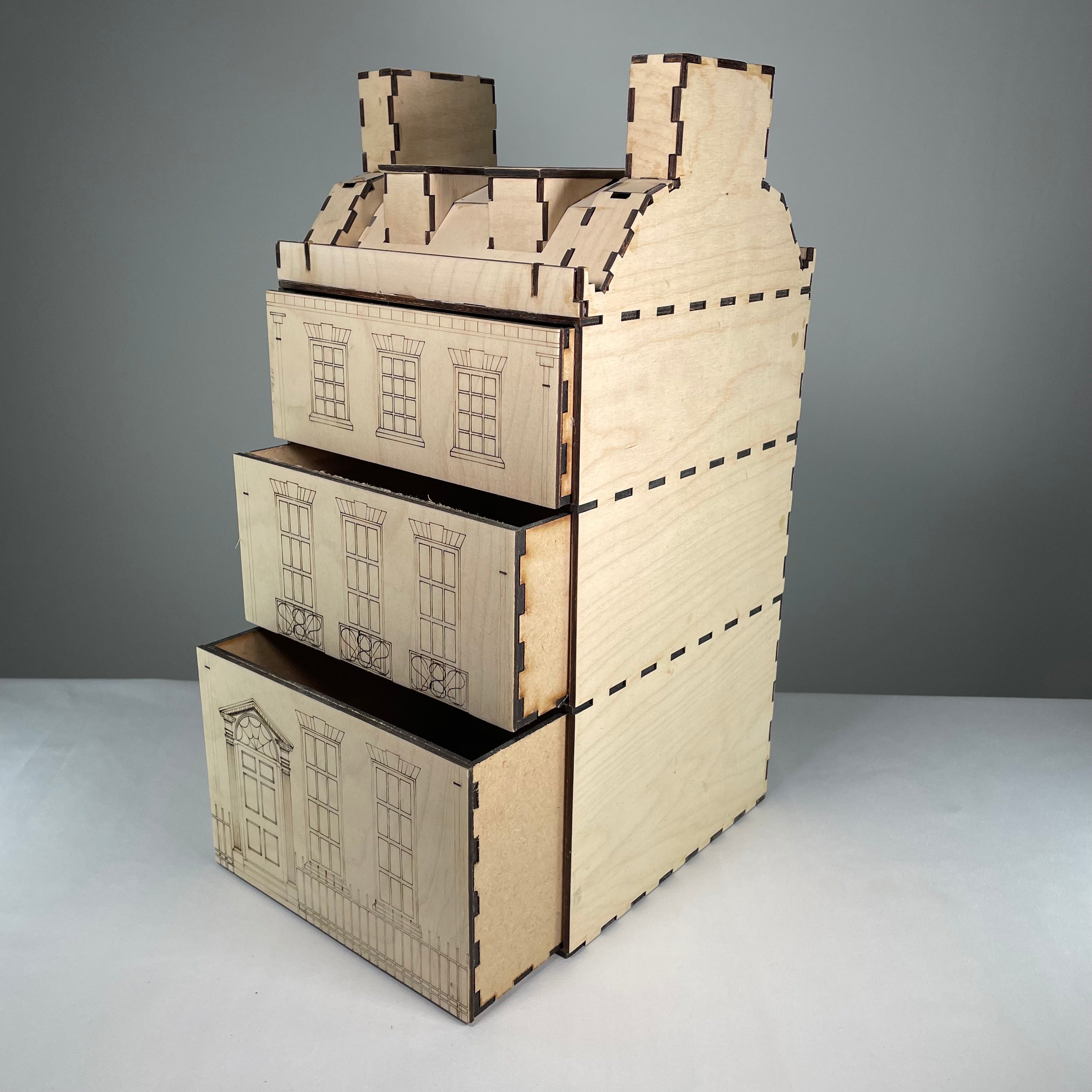 Curious Rabbit Georgian House ready-made architectural model with detailed design, perfect for collectors and architecture enthusiasts.