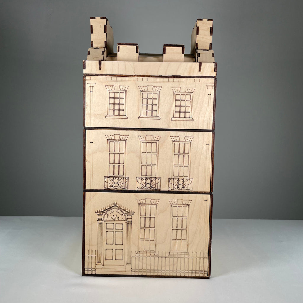 Curious Rabbit Georgian House flatpack architecture model kit with detailed miniature house and building components.