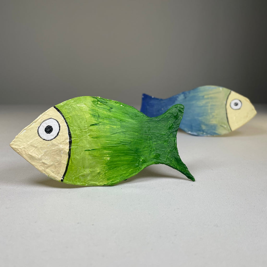 Colorful fish beach bauble ornament by Curious Rabbit, handcrafted with vibrant glass and decorative details.