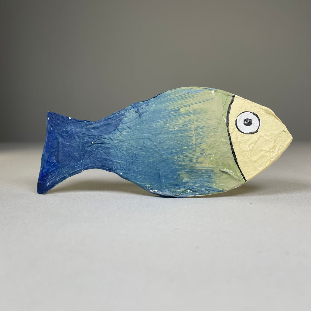 Colorful handmade fish bauble ornament for beach decor, featuring vibrant hues and intricate design by Curious Rabbit.