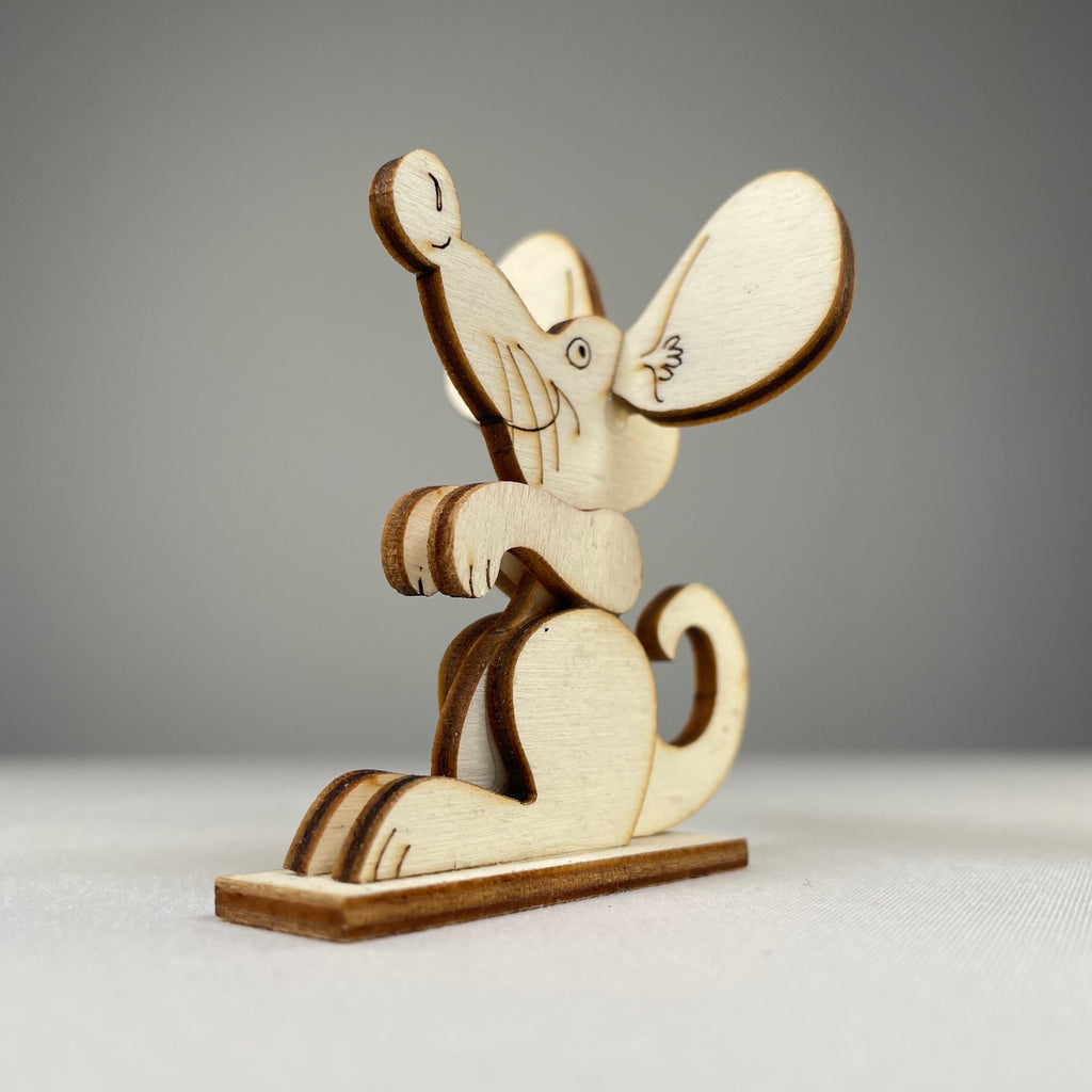 Handmade Curious Rabbit mouse ornament with detailed features, perfect as a pet-themed decorative piece.