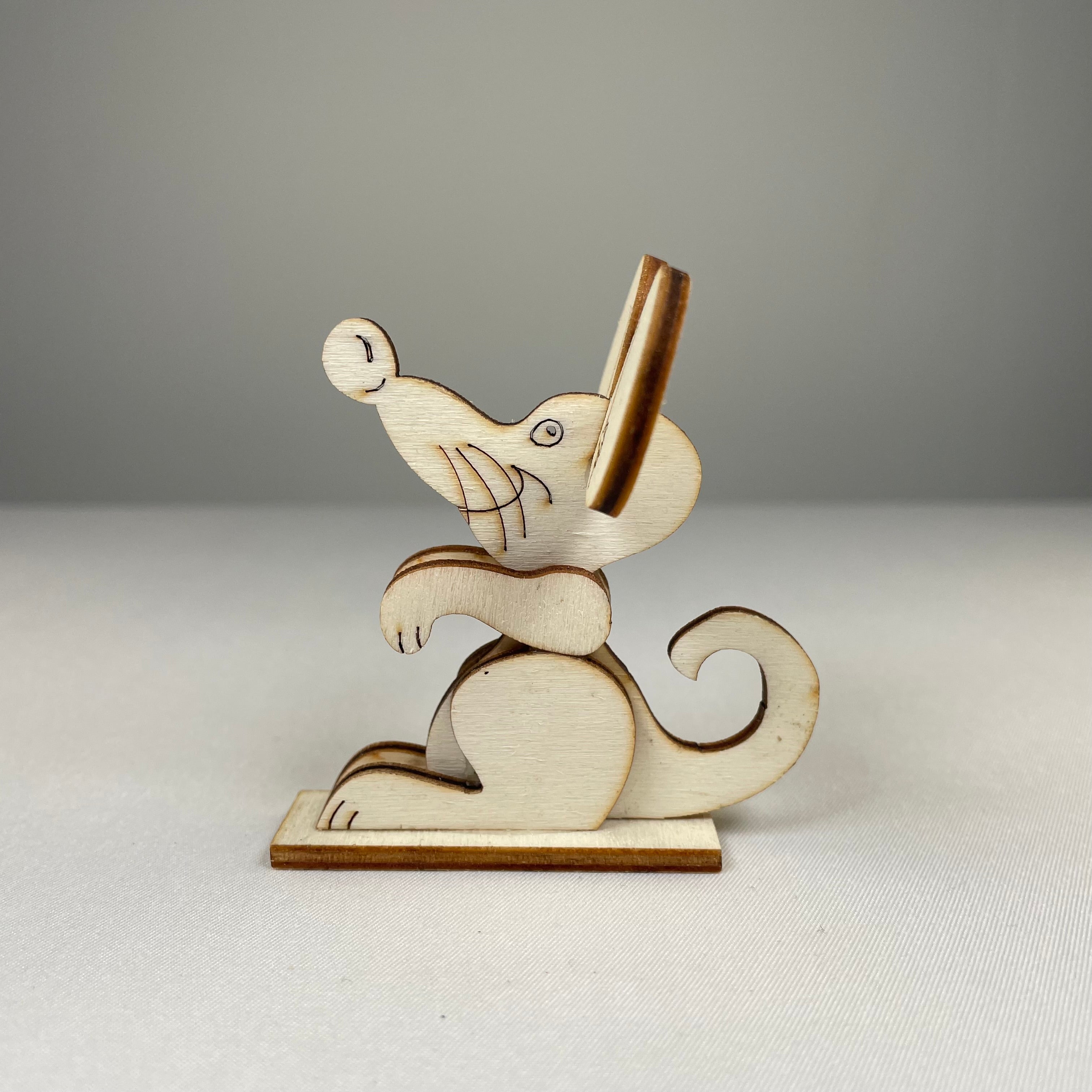 Handmade Curious Rabbit mouse ornament with detailed pet design, perfect for decorative display or collection.