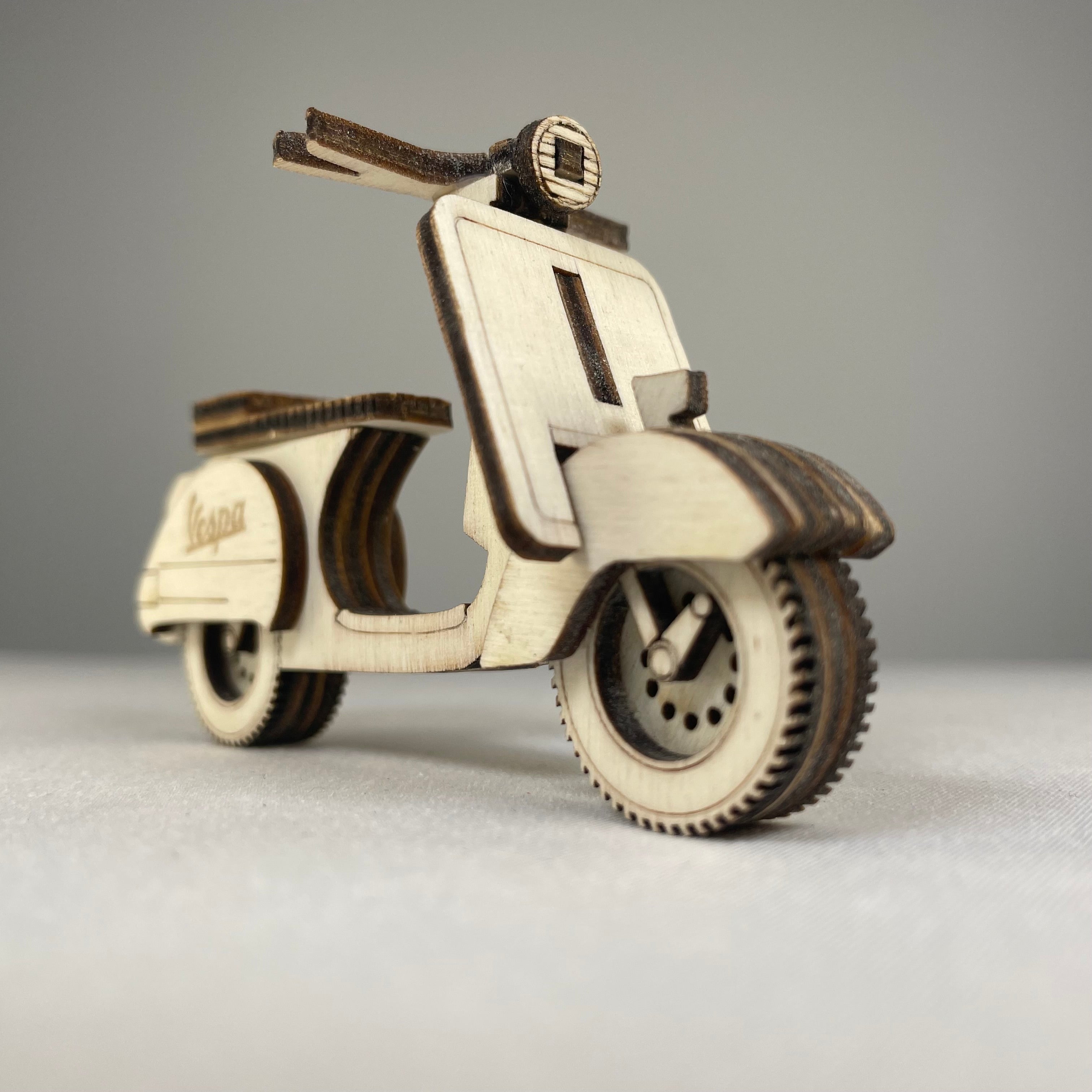 Handmade vintage retro scooter bauble ornament by Curious Rabbit, featuring detailed craftsmanship and nostalgic design.
