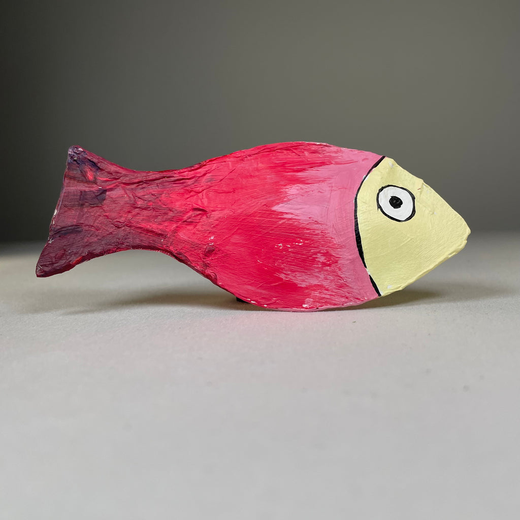 Colorful fish bauble handmade beach ornament by Curious Rabbit, featuring vibrant glass fish design for seaside decor.