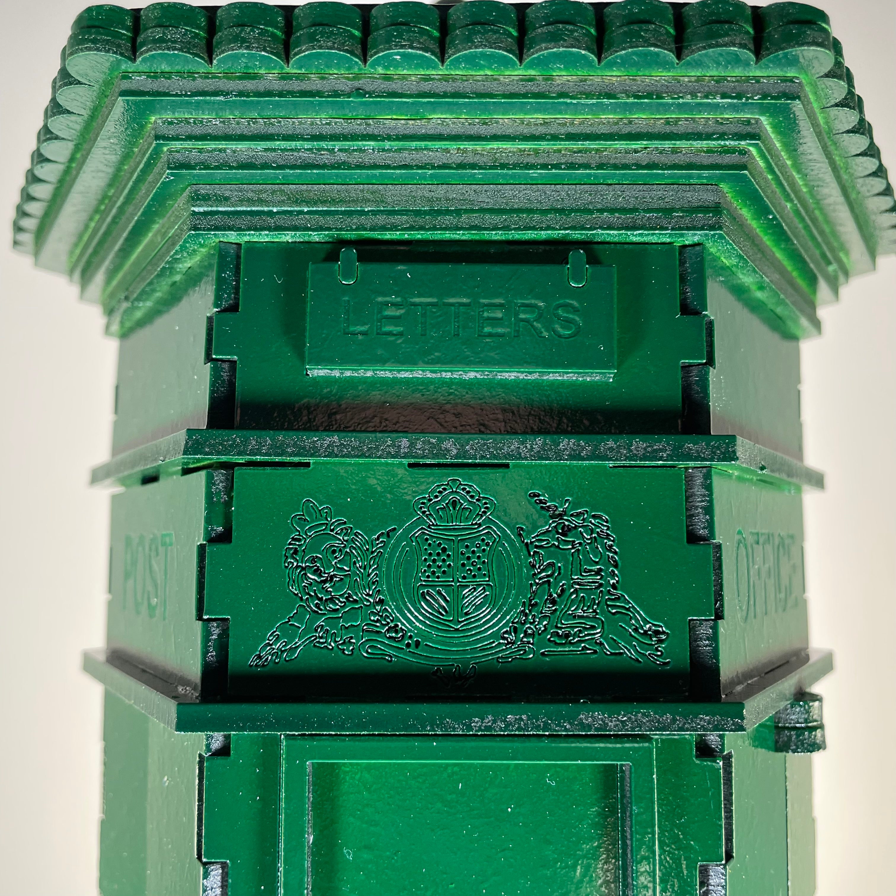 Curious Rabbit Penfold Pillar Post Box flatpack model kit icon, showing detailed assembled post box with postal slot and decorative features.