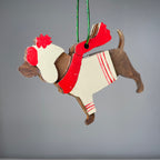 Handmade Beagle Dog Bauble ornament by Curious Rabbit, detailed pet-themed holiday decoration with intricate craftsmanship.