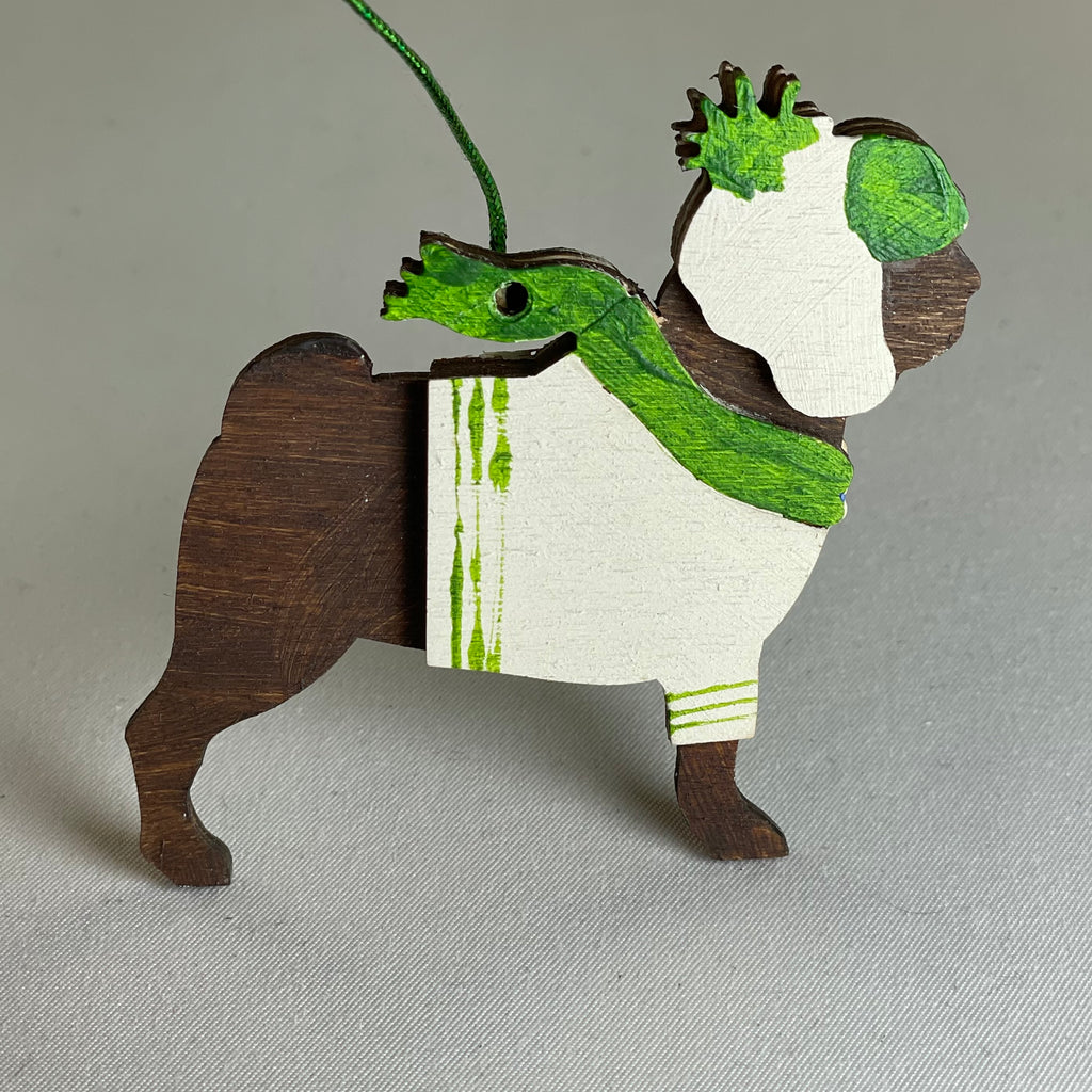 Handmade Companion Dog Bauble ornament by Curious Rabbit, featuring a charming pet-themed design for holiday decor.