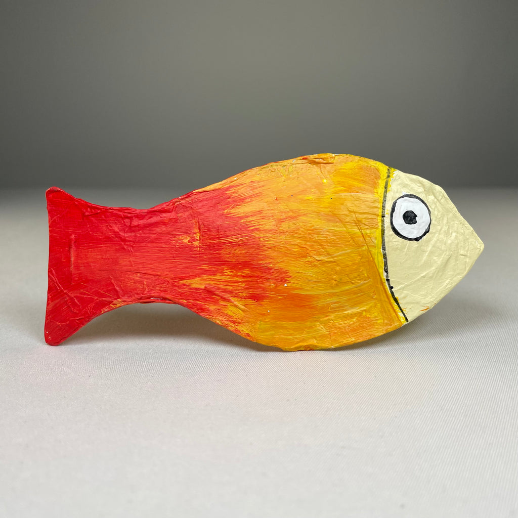 Colorful fish bauble handmade beach ornament by Curious Rabbit, featuring vibrant glass fish with intricate details.