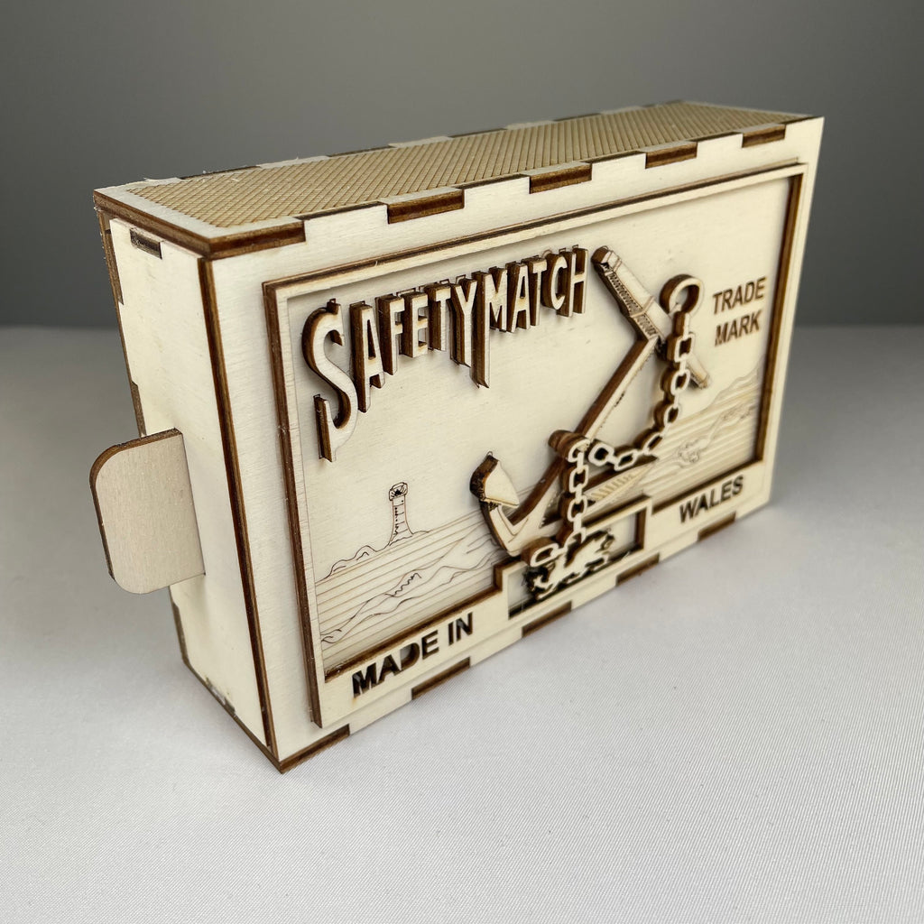 Vintage Curious Rabbit Matchbox (Anchor) flatpack model kit with colorful parts and detailed packaging.