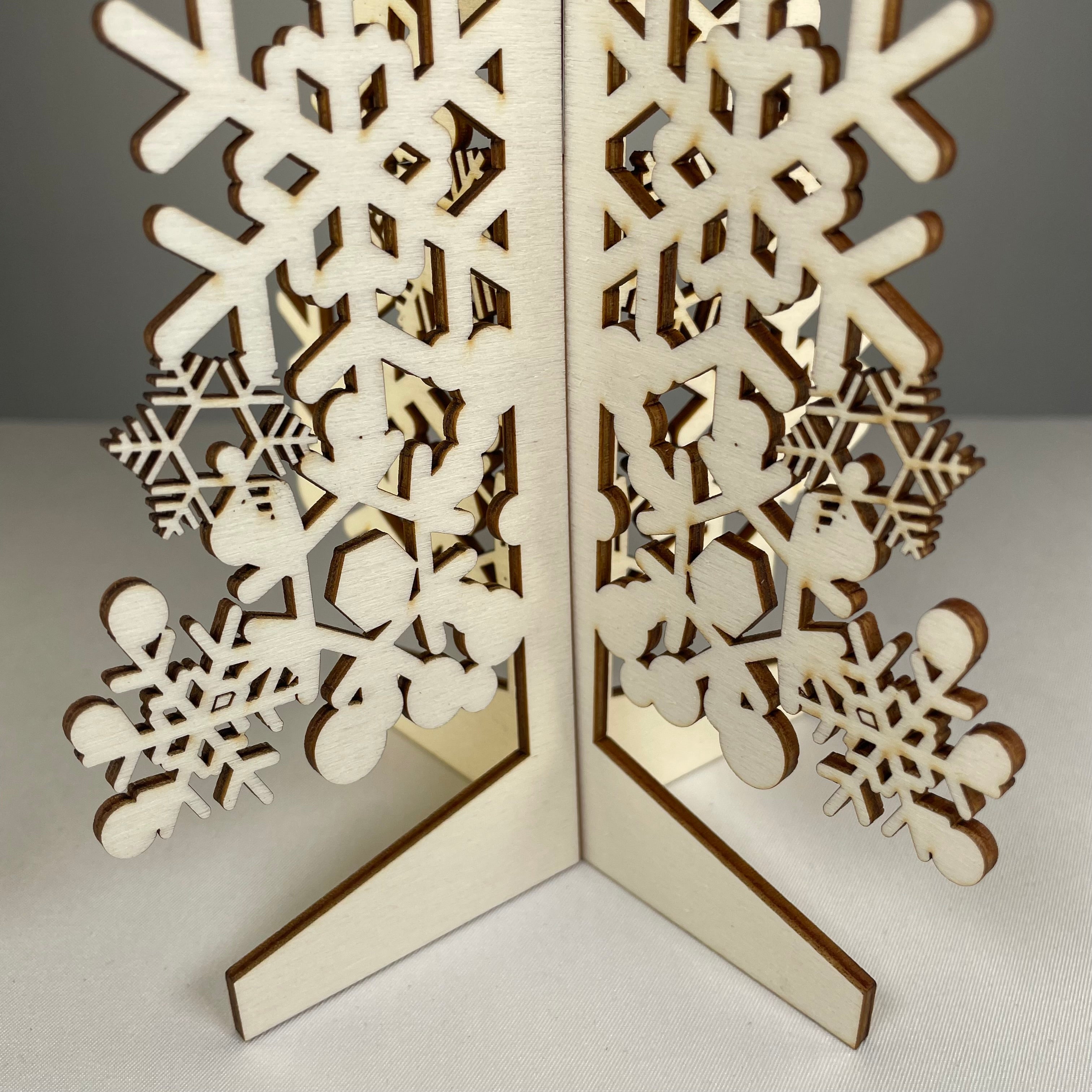 Curious Rabbit Christmas Tree #3 flatpack model kit, a festive decorative wooden tree ready for assembly.