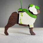 Handmade Companion Dog Bauble ornament by Curious Rabbit featuring a cute dog design, perfect for pet lovers' holiday decorations.