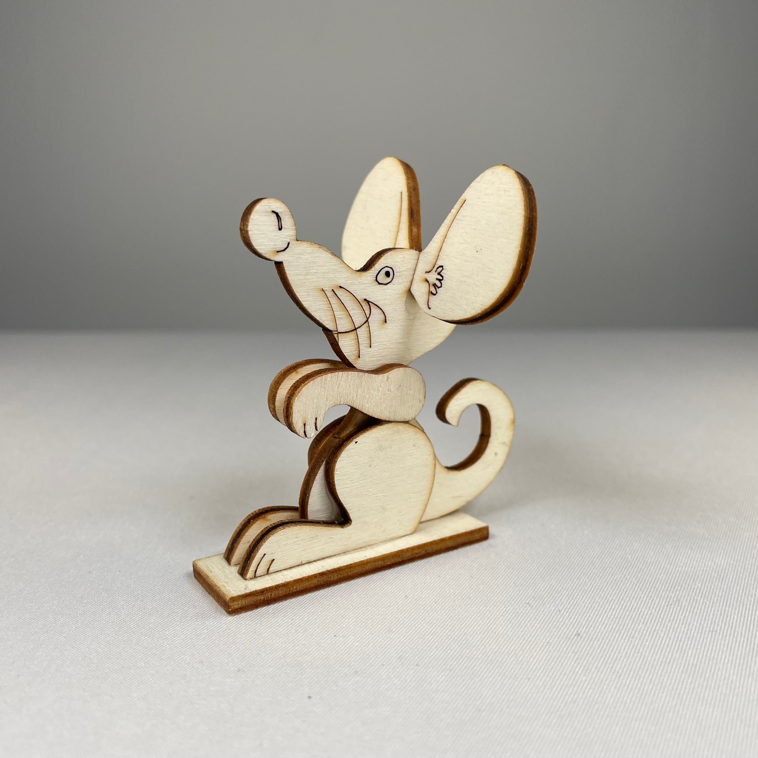 Handmade Curious Rabbit mouse pet ornament, detailed and charming, featuring realistic features and intricate craftsmanship.