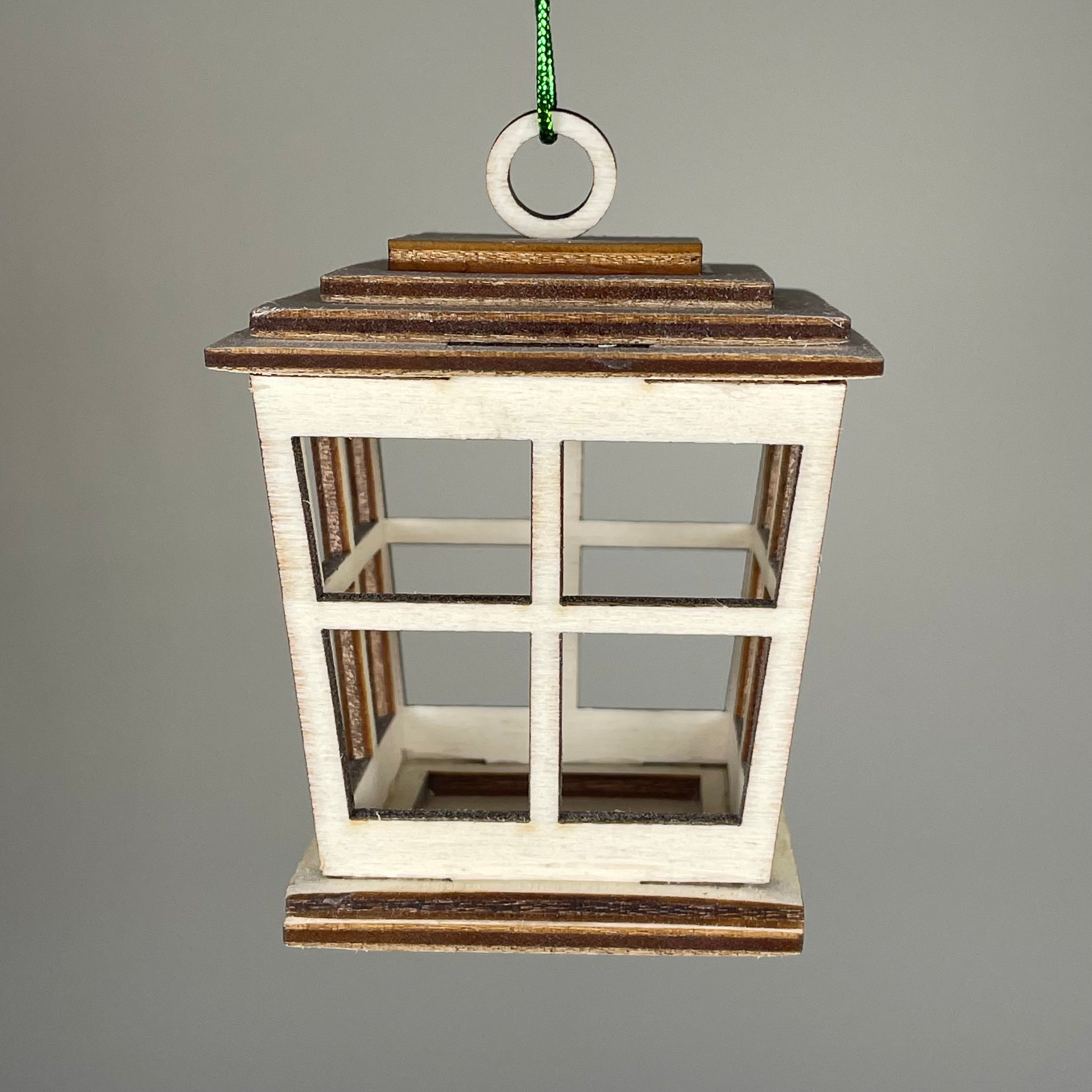 Handmade Victorian Christmas Lantern Bauble by Curious Rabbit, festive holiday decoration with intricate design and bright colors.