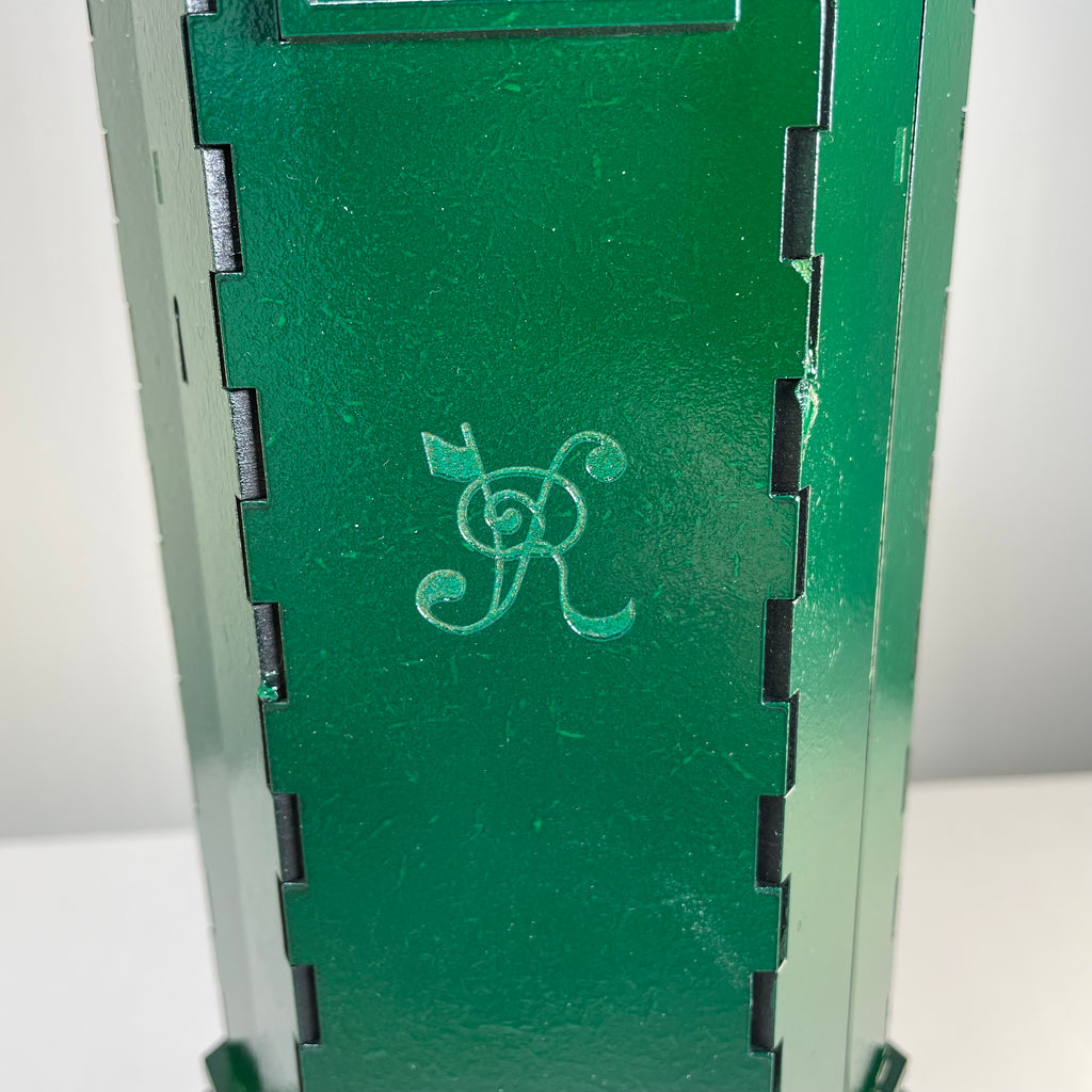 Curious Rabbit Penfold Pillar Post Box flatpack model kit icon, showing the detailed post box design in monochrome style.
