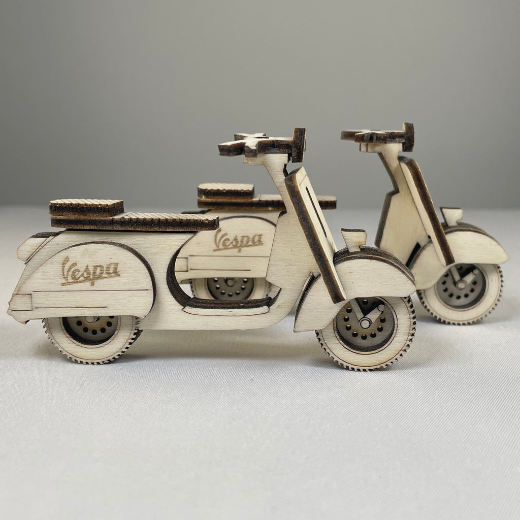 Handmade vintage retro scooter bauble ornament by Curious Rabbit, featuring detailed craftsmanship and nostalgic design.