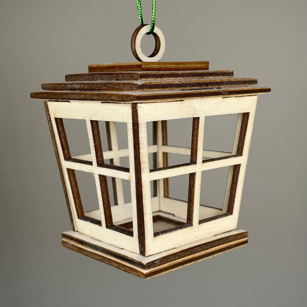 Handmade Victorian Christmas lantern bauble by Curious Rabbit, festive holiday decoration with intricate details for seasonal decor.