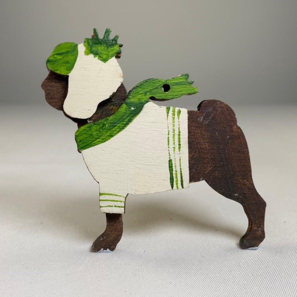 Handmade Companion Dog Bauble ornament by Curious Rabbit featuring a cute pet-themed design for dog lovers.