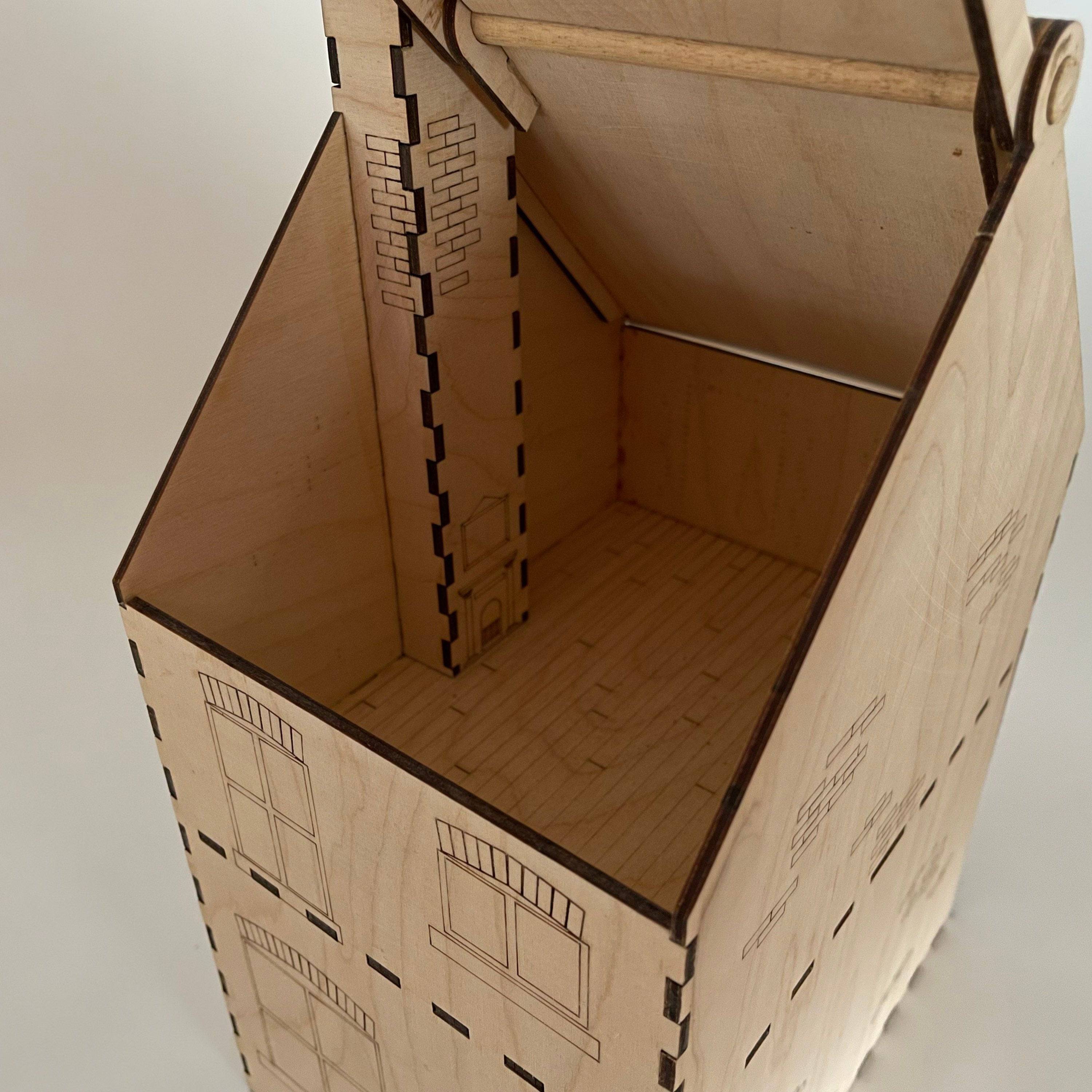 Victorian terraced house flatpack model kit by Curious Rabbit, detailed architecture toy for assembly and display.