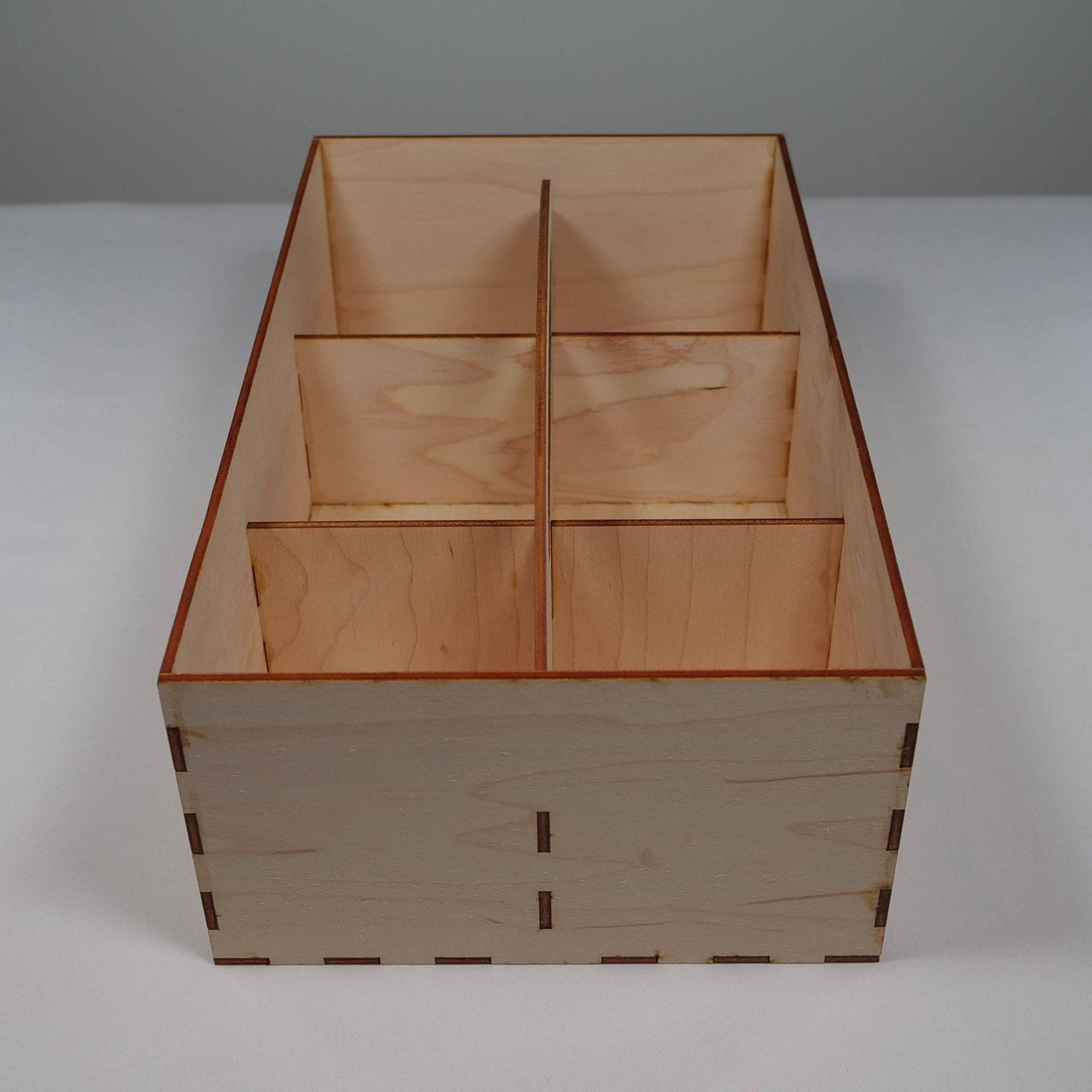 Curious Rabbit garden seedbox with handle in flatpack model kit, suitable for organizing and storing garden seeds.