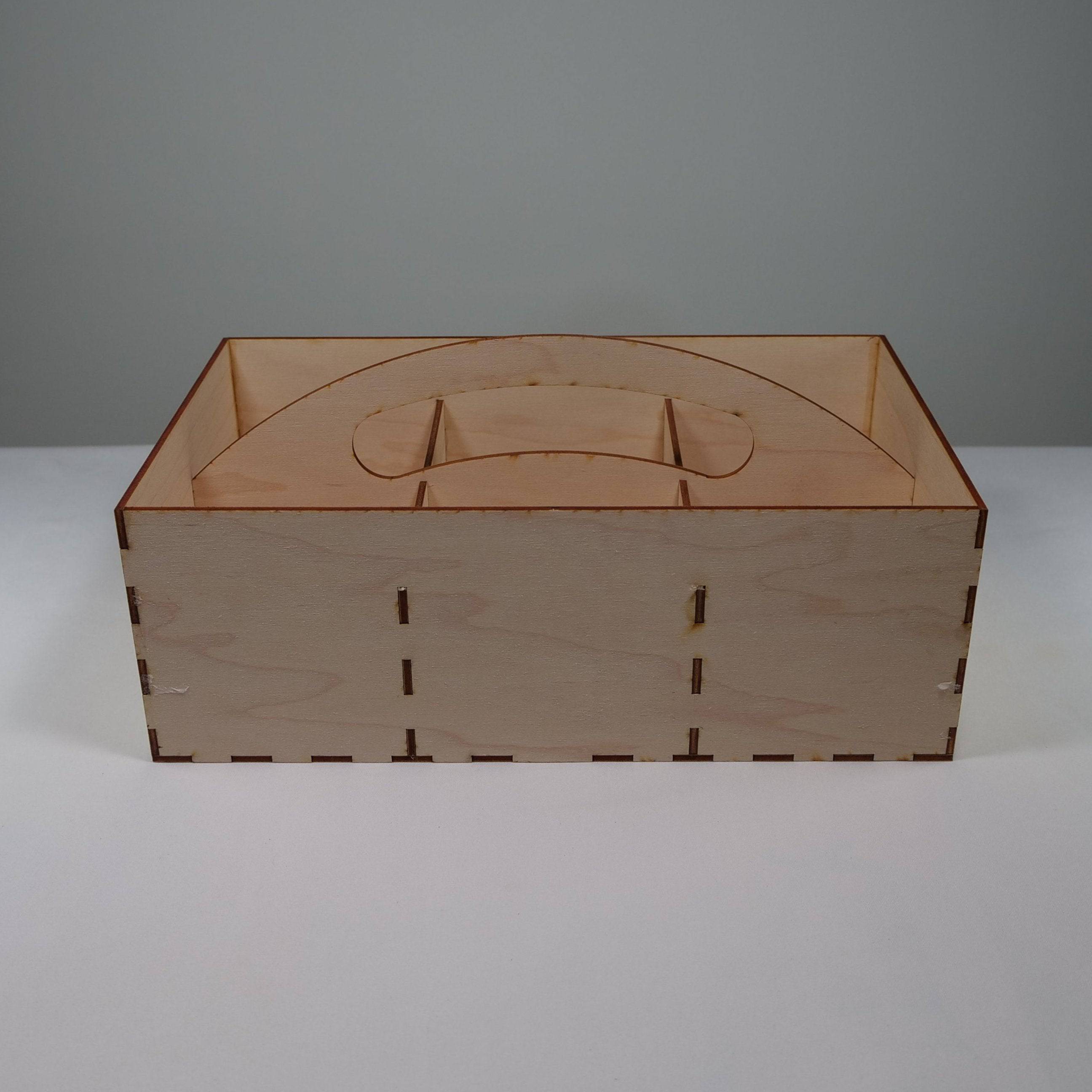 Curious Rabbit garden seedbox with handle, flatpack model kit, made of durable material for storing garden seeds.