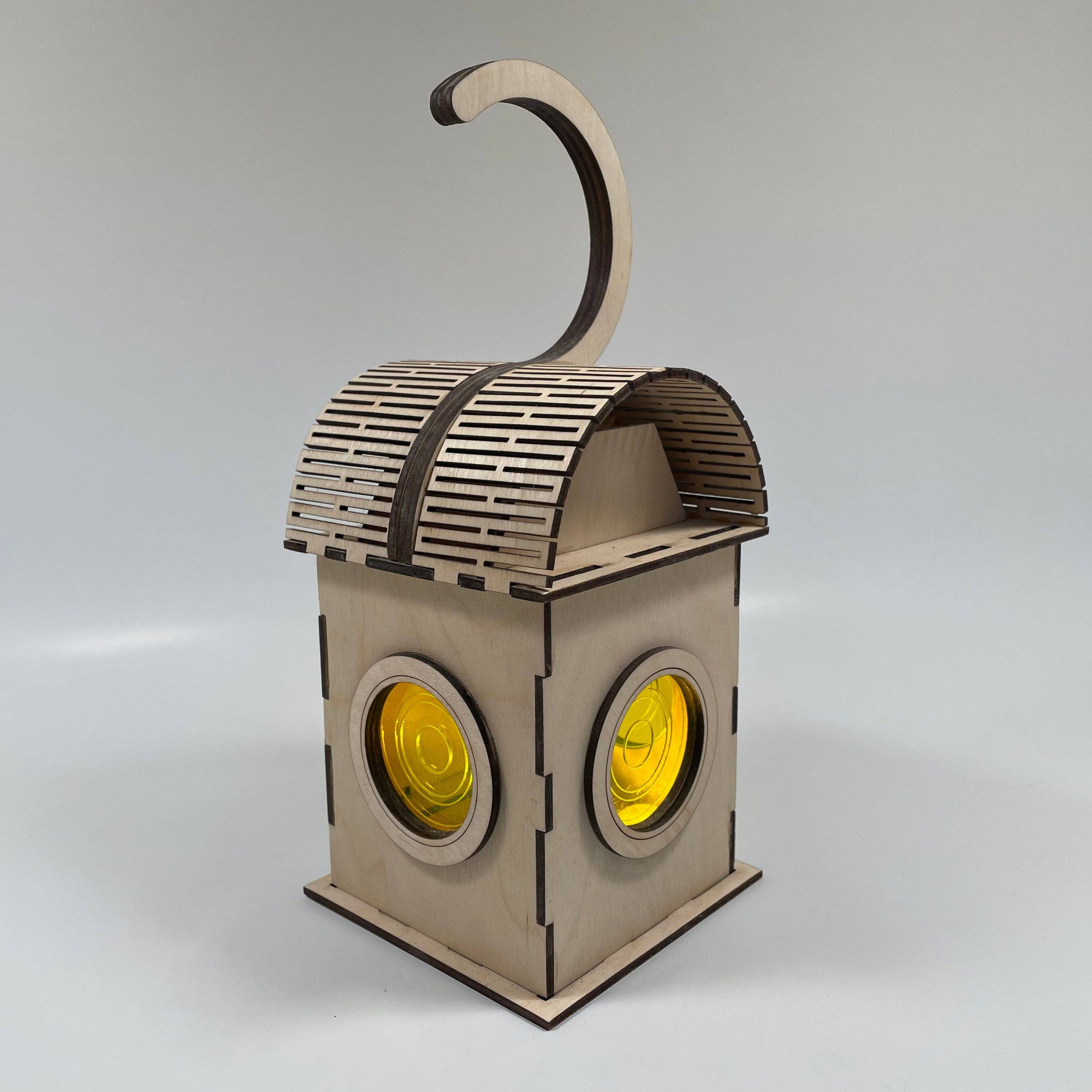 Curious Rabbit Railway Roadside Lamp Flatpack Model Kit showing assembled miniature lamp for railway scenery.